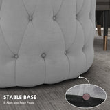 Button Tufted Ottoman Foot Stool with Velvet-feel Upholstery