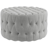 Button Tufted Ottoman Foot Stool with Velvet-feel Upholstery