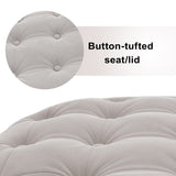 Button Tufted Round Tufted Velvet Ottoman Living Room Footrest
