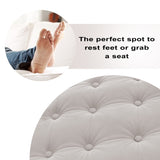 Button Tufted Round Tufted Velvet Ottoman Living Room Footrest