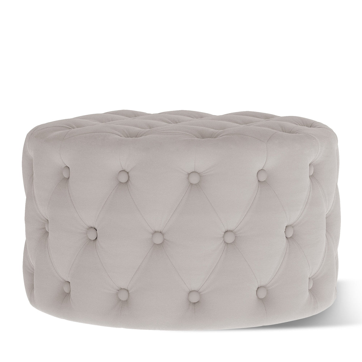 Button Tufted Round Tufted Velvet Ottoman Living Room Footrest