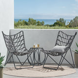 Byson Wicker Outdoor 3 Piece Chat Set by Christopher Knight Home