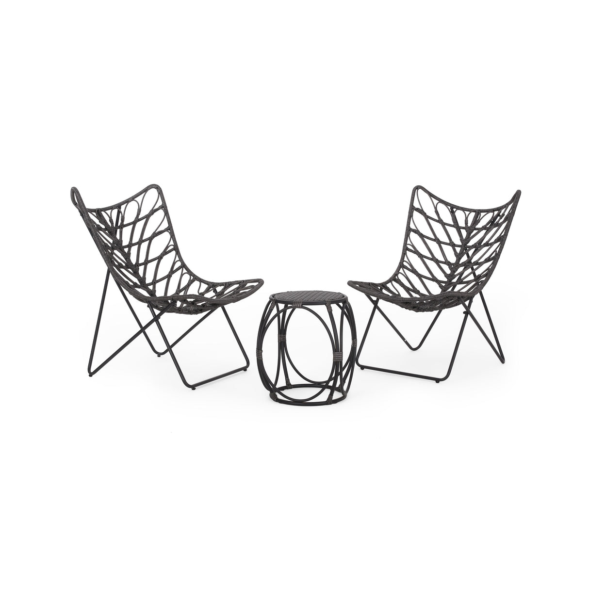 Byson Wicker Outdoor 3 Piece Chat Set by Christopher Knight Home