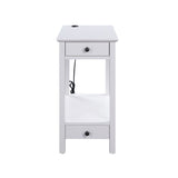 Byzad Side Table (USB Charging Dock), White