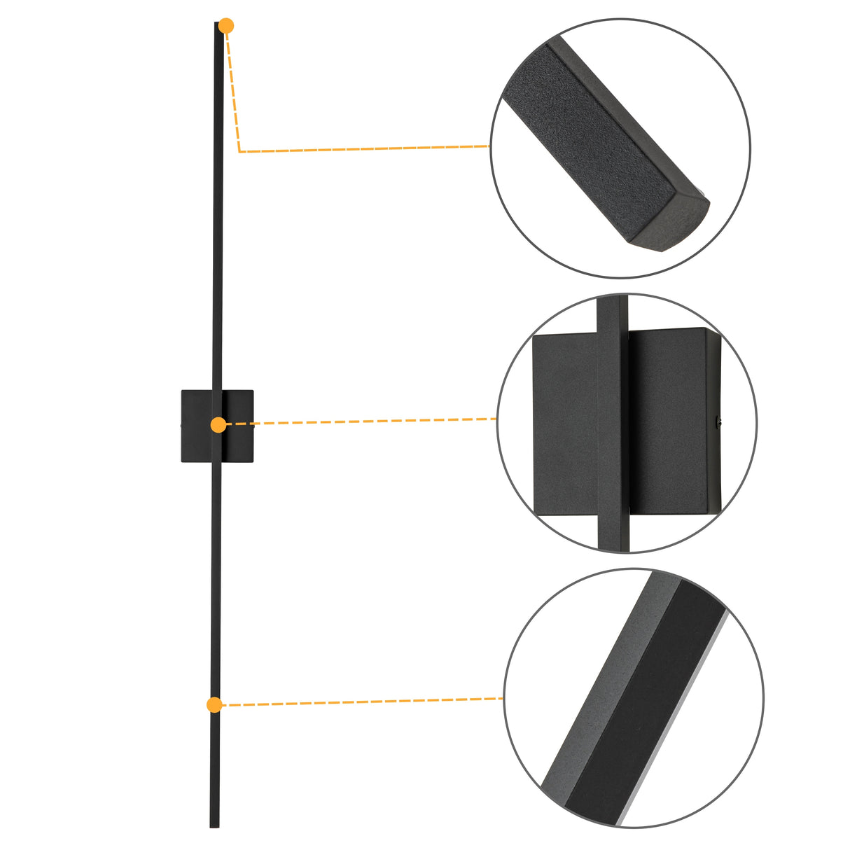 C Cattleya 2-Light 47.25" Matte Black Integrated LED Indoor Wall Light Vanity Light Bar