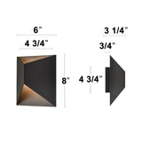 C Cattleya 2-Light Modern Matte Black Integrated LED Outdoor Wall Light