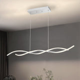 C Cattleya 2-Light Silver Wave Spiral LED Chandelier Island Pendant Light
