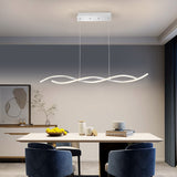 C Cattleya 2-Light Silver Wave Spiral LED Chandelier Island Pendant Light