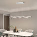 C Cattleya 2-Light Silver Wave Spiral LED Chandelier Island Pendant Light