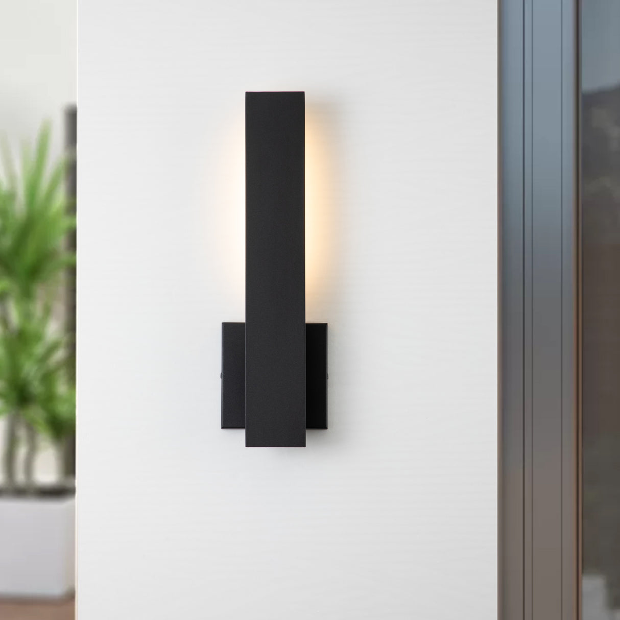 C Cattleya 2-Pack Matte Black Aluminum LED Outdoor Wall Sconce