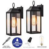 C Cattleya 2-Pack Matte Black Dusk to Dawn Outdoor Wall Sconce Light