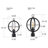 C Cattleya Black 1-light 9.75"/12" Global Cage Outdoor Post Light