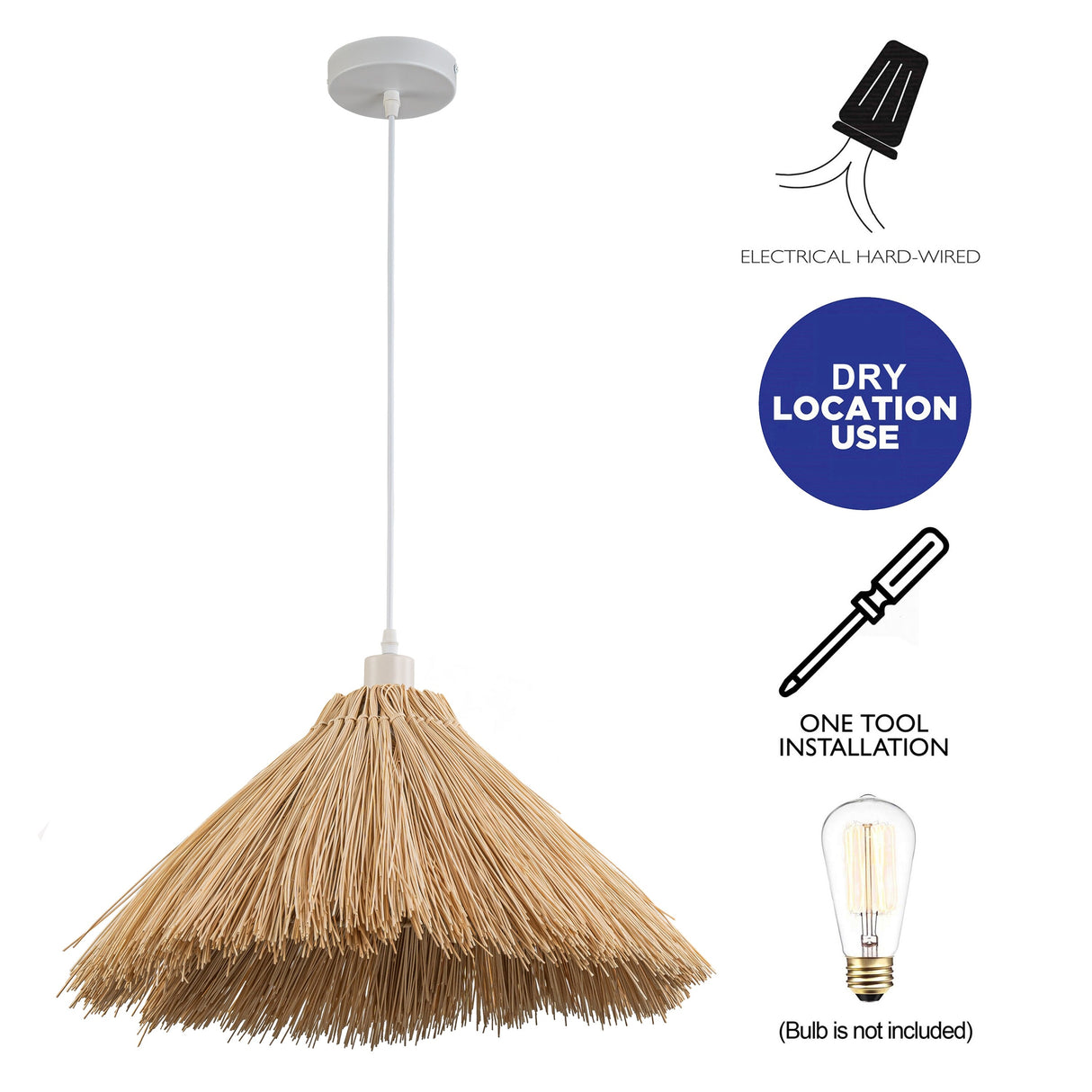 C Cattleya Hand-woven Rattan Pendant Light