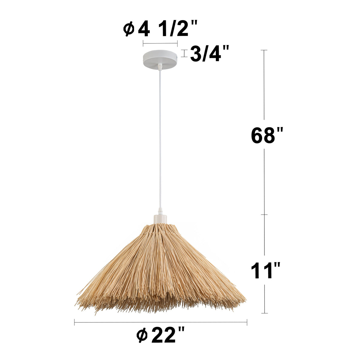C Cattleya Hand-woven Rattan Pendant Light