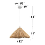 C Cattleya Hand-woven Rattan Pendant Light