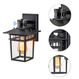 C Cattleya Matte Black Motion Sensor Dusk to Dawn Outdoor Wall Light Wall Sconce