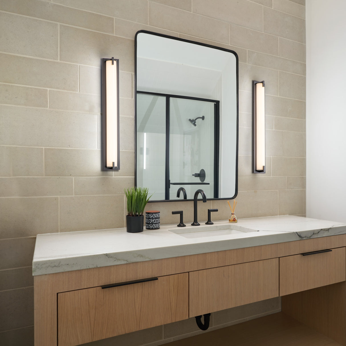 C Cattleya Oil-rubbed Bronze Integrated LED Vanity Light Indoor Wall Sconce with Acrylic Shade - Oil-rubbed Bronze