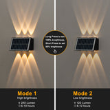 C Cattleya 2-Pack Solar LED Dusk to Dawn Outdoor Wall Sconce Light