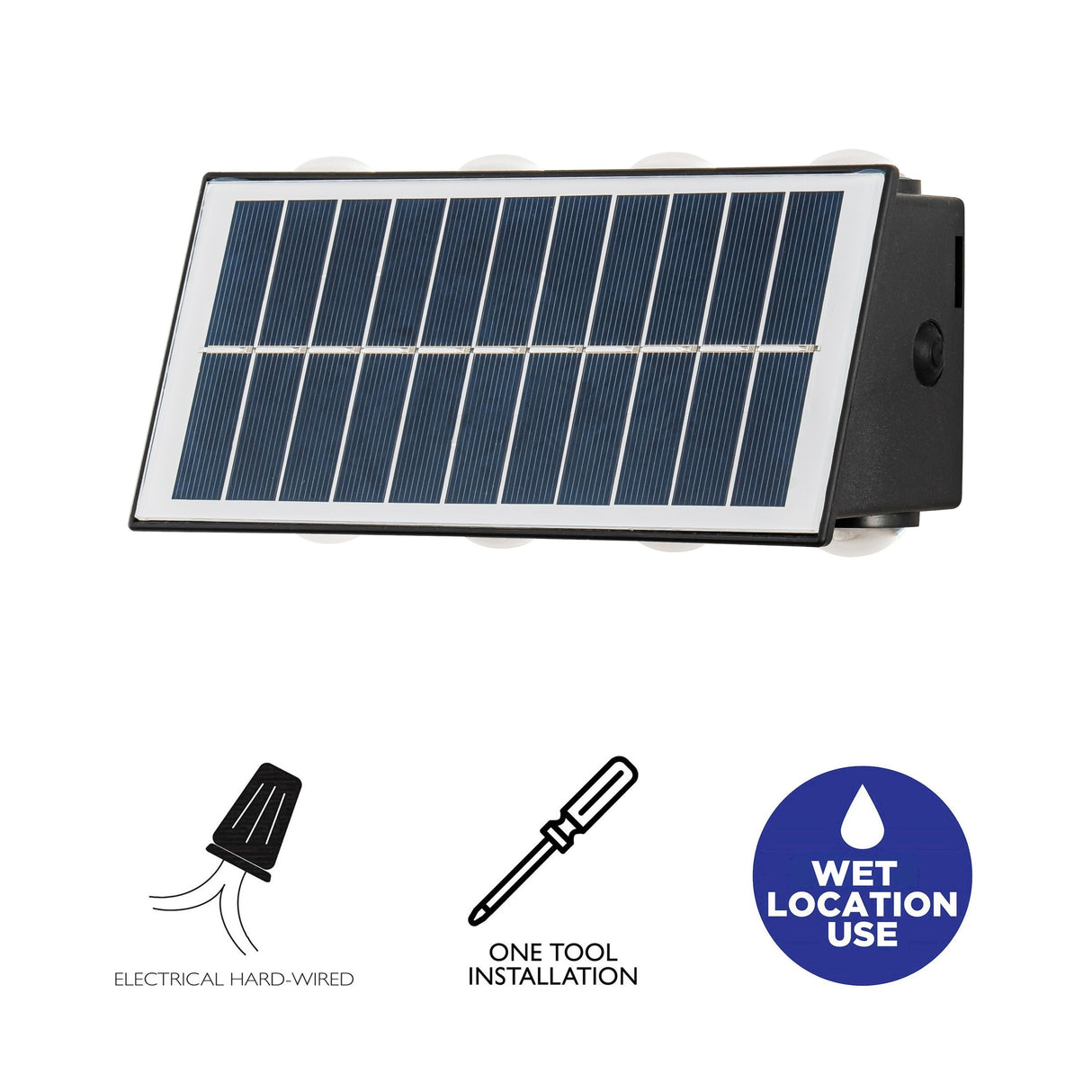 C Cattleya 2-Pack Solar LED Dusk to Dawn Outdoor Wall Sconce Light