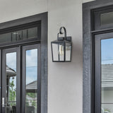C Cattleya Traditional Matte Black Outdoor Wall Sconce Lantern Light