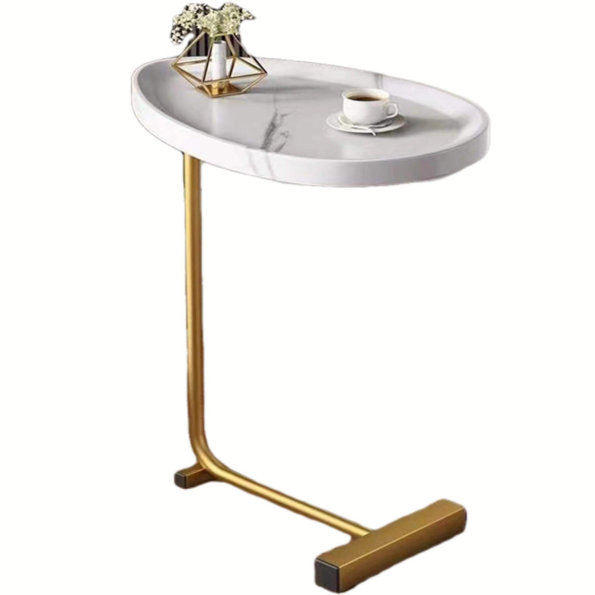 C-Shaped Small Sofa Table for Living Room