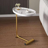 C-Shaped Small Sofa Table for Living Room