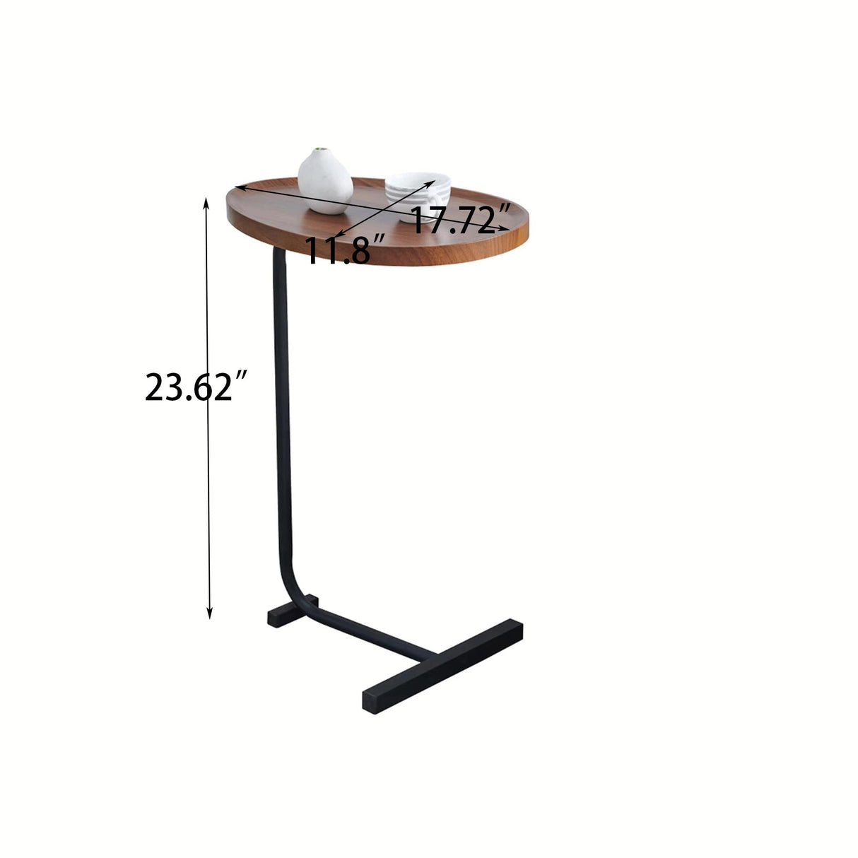 C-Shaped Small Sofa Table for Living Room