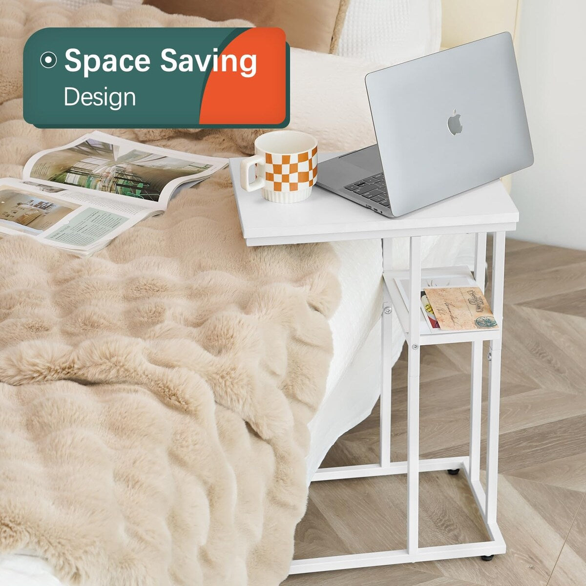 C Table End Table Set of 2, Side Tables Living Room,C Shaped Side Table,Couch Tables That Slide Under Couch Table