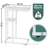 C Table End Table Set of 2, Side Tables Living Room,C Shaped Side Table,Couch Tables That Slide Under Couch Table