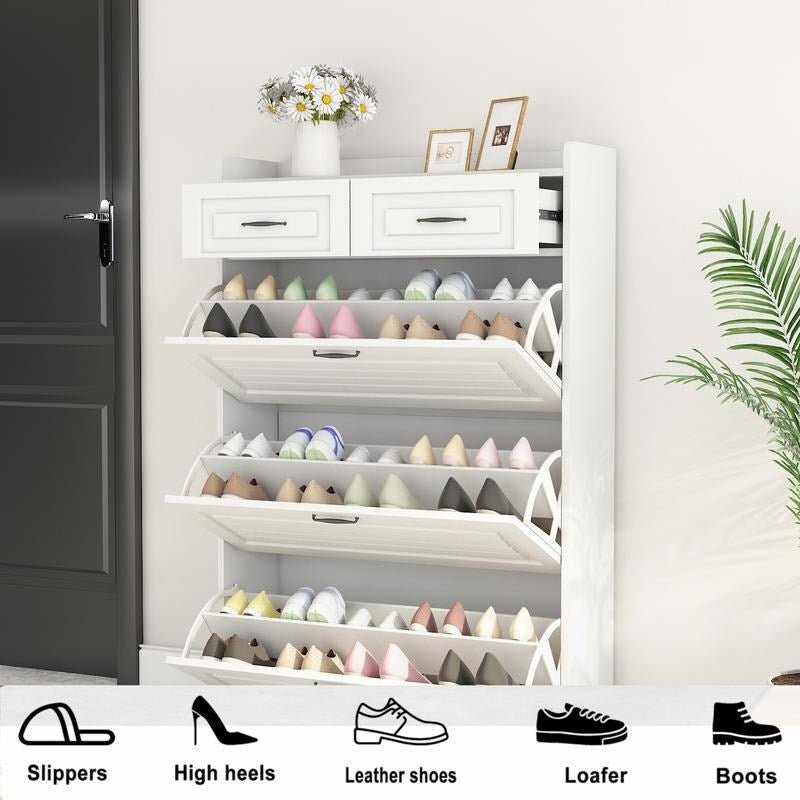   shoe cabinet with 3 doors 2 drawers,large space for storage 