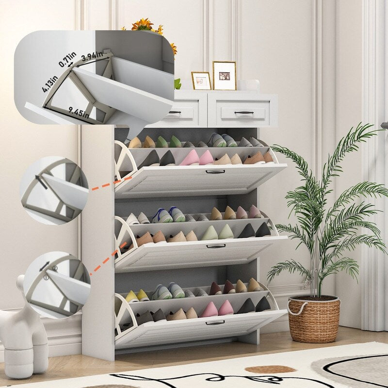   shoe cabinet with 3 doors 2 drawers,large space for storage 