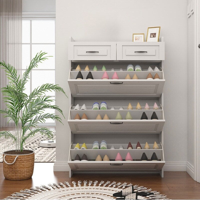   shoe cabinet with 3 doors 2 drawers,large space for storage 