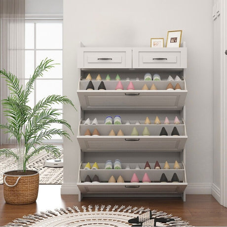   shoe cabinet with 3 doors 2 drawers,large space for storage 