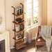 5 Tier Bookshelf Narrow Book Shelf Set of 2 - 11.4"D x 15.4"W x 70.1"H