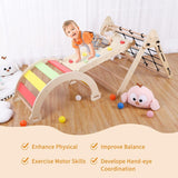  Toddler Climbing Toys Indoor, 4 in 1Montessori Climbing Set with Triangle Climber