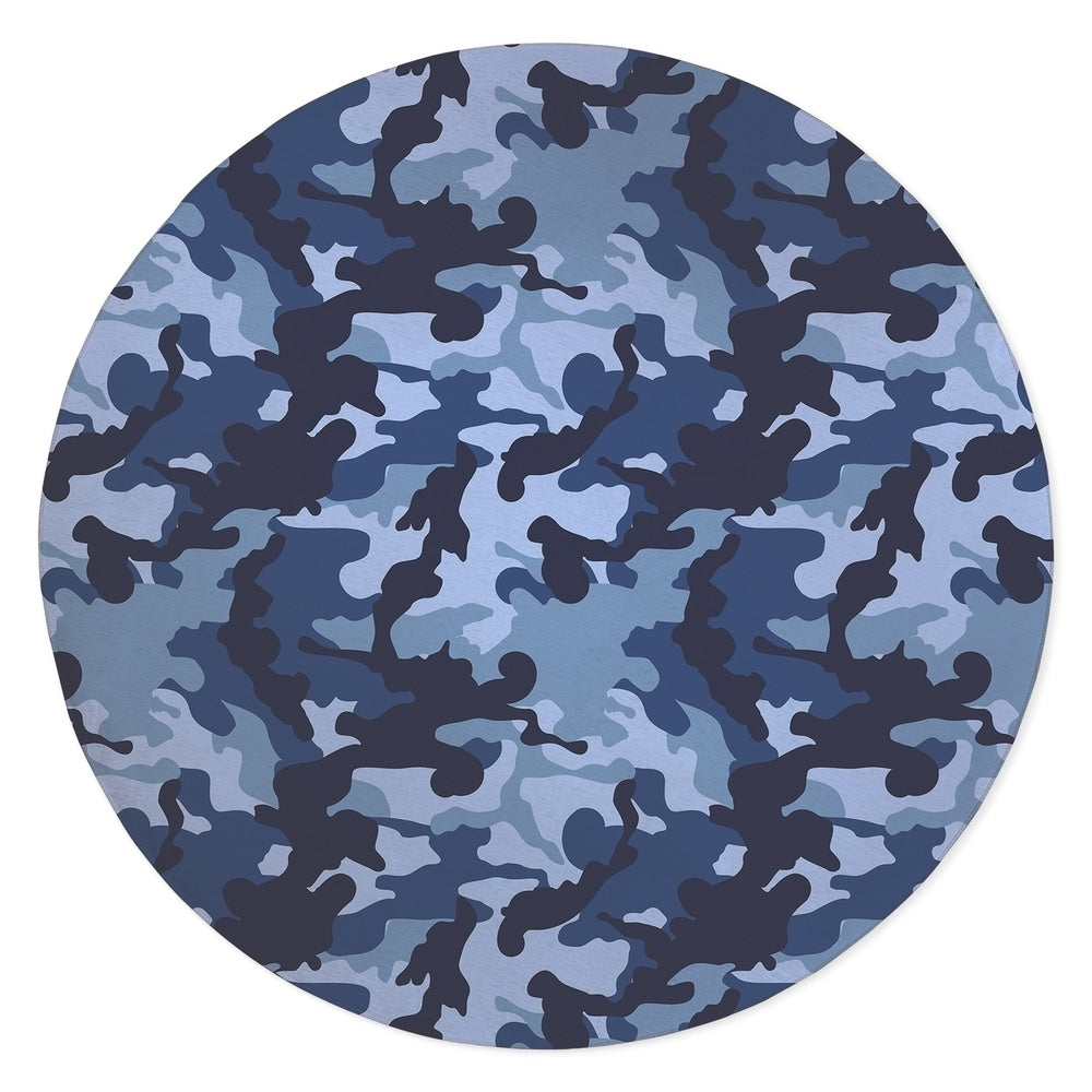 CAMO FLOW NAVY Area Rug by Kavka Designs