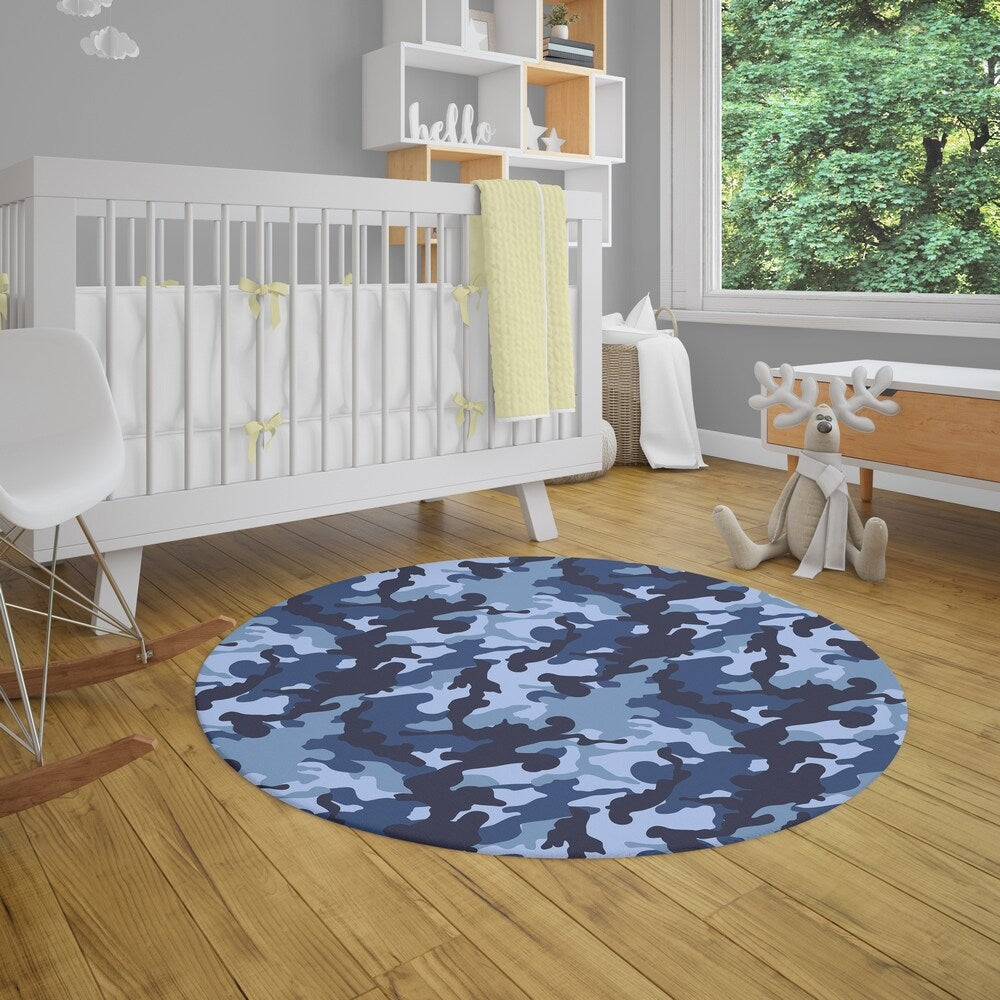 CAMO FLOW NAVY Area Rug by Kavka Designs