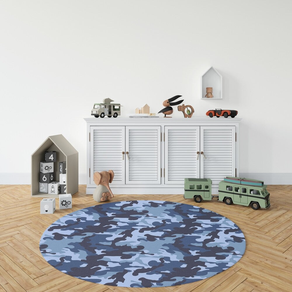CAMO FLOW NAVY Area Rug by Kavka Designs