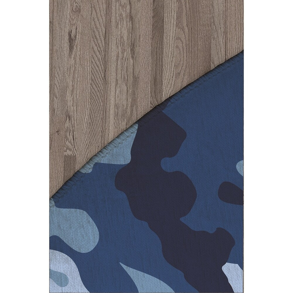 CAMO FLOW NAVY Area Rug by Kavka Designs