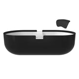 CASAINC Resin Stone Solid Surface Soaking Stand Alone Bathtub Freestanding Bathtub in Matte White