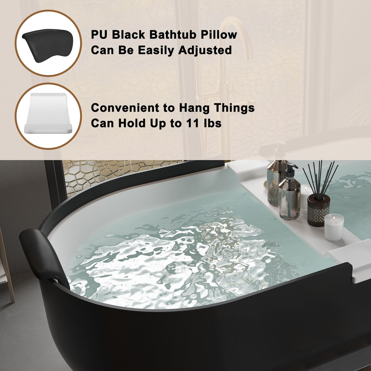 CASAINC Resin Stone Solid Surface Soaking Stand Alone Bathtub Freestanding Bathtub in Matte White
