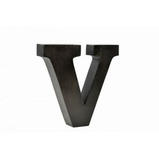 CDI Furniture Raw Metal Finish 12 Inch Decorative V Alphabet Letter