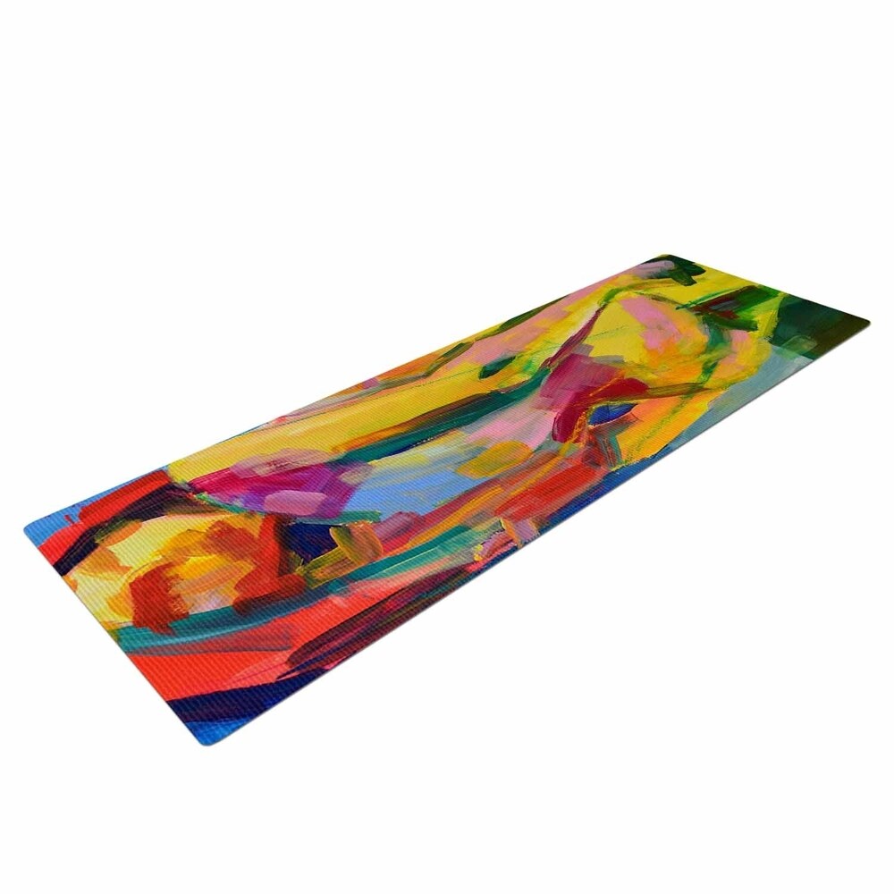 CECIBD "Violeta" Red Painting Yoga Mat - Blue