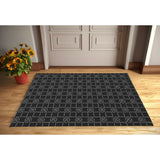 CHECKED CHARCOAL with Rubberized non-slip Backing Indoor|Outdoor Mat By Kavka Designs