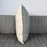 CHECKERED GREEN Cotton Woven Pillow By Kavka Designs