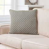 CHECKERED GREEN Cotton Woven Pillow By Kavka Designs
