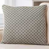 CHECKERED GREEN Cotton Woven Pillow By Kavka Designs