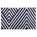 Vibhsa Bath Rug Chevron Pattern in Charcoal & Ivory 20" x 32"