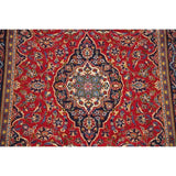 CLEARANCE Floral Kashan Persian Red Area Rug Hand-Knotted - 6'1" x 9'8"