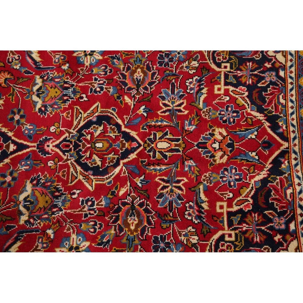 CLEARANCE Floral Kashan Persian Red Area Rug Hand-Knotted - 6'1" x 9'8"